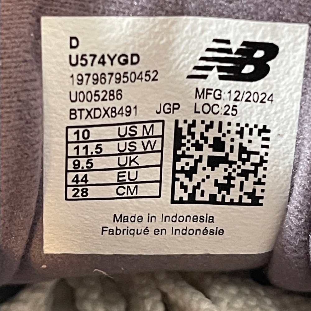 NEW BALANCE UNISEX U574YGD Rain Cloud Grey GREY & PURPLE SIZE 11.5 NEW - Picture 13 of 16